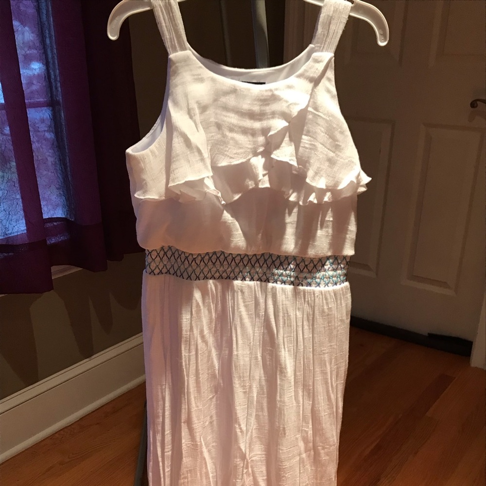 Girls maxi dress with short inside skirt, size 16.